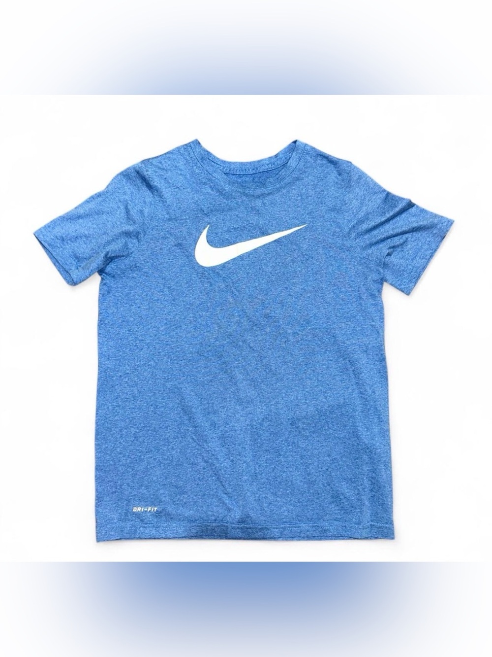 Nike Blue Heather Short-Sleeve Tee with White Swoosh
